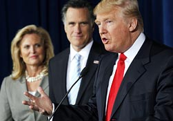 Ann Romney, Mitt Romney y Donald Trump 