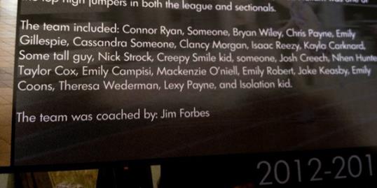 Photo: Made-up names appear in yearbook / Courtesy of troyrecord.com 