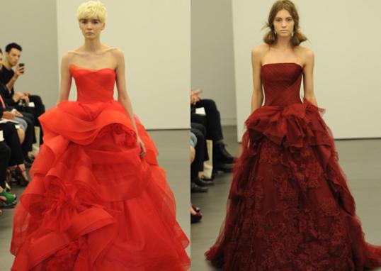 All the talk of the town Vera Wang's striking red gowns these two were 