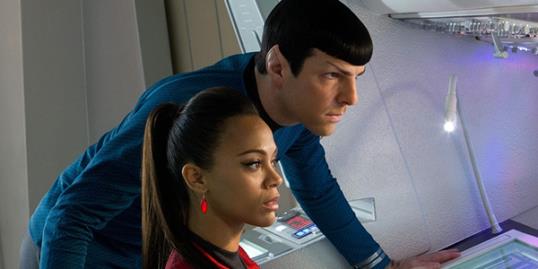 Photo: Zachary Quinto and Zoe Saldana in 'Star Trek' / Zade Rosenthal/Paramount Pictures