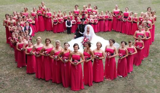 Bride had 80 bridesmaids / Nina Carman 