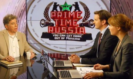 Author Jerry Burton is interviewed for a Russian television program. Photo courtesy of Autoweek.
