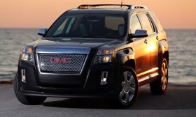 The base 2013 GMC Terrain Denali is equipped with a fuel-efficient 2.4-liter four-cylinder delivering 182 hp and 172 lb-ft of torque with front-wheel drive. Photo by GMC.
