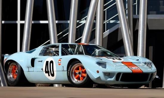 Originally built as a lightweight Mirage prototype racer, chassis No. P/1047 was rebuilt as a GT40 in 1968. Photo by Mathieu Heurtault, Courtesy of RM Auctions.