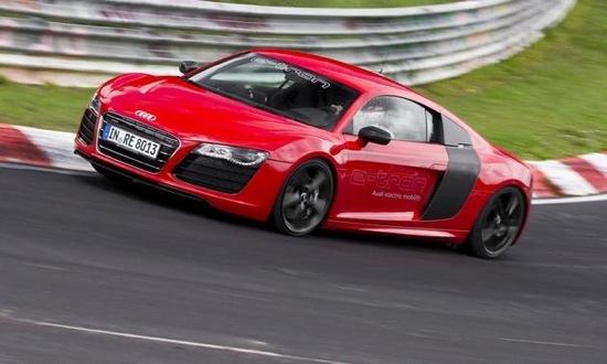 Audi says the electric R8 lapped the Nurburgring in 8 minutes and 9 seconds. Photo by Audi.
