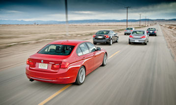 2012 BMW 328i vs. 2012 Audi A4 2.0T, 2012 Infiniti G25, 2012 Mercedes-Benz C250 Sport, 2012 Volvo S60 T6 AWD (Photo by James Lipman)