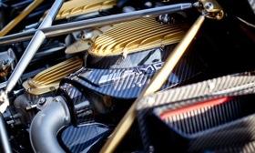 The Pagani Huayra features a 6.0-liter, twin-turbo V12 developed by AMG. Thanks, Fangio! Photo by Davey G. Johnson.