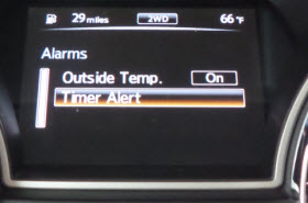 2014 Nissan Pathfinder Timer Alert feature.