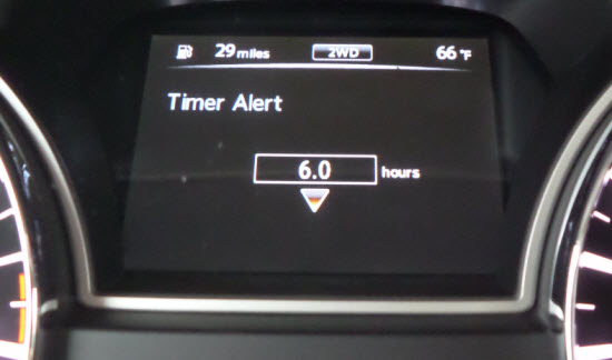 2014 Nissan Pathfinder Timer Alert feature.