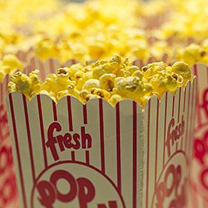 Movie popcorn: Image: Movie theater popcorn © Lanny Ziering, Brand X Pictures, Getty Images 