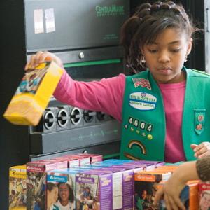 Girl scouts sell cookies in Upper Marlboro, MD., on February 26, 2011 (© Sarah L. Voisin/The Washington Post via Getty Images)