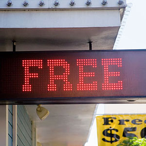 Logo: Image: Free sign (ThinkStock/SuperStock)
