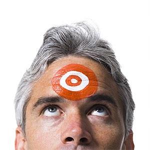 man with target on his forehead