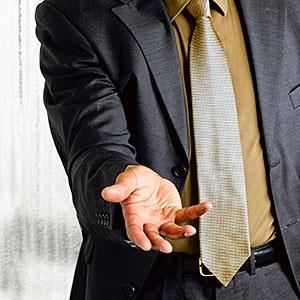 Image: Business man with open hand out © Le Club Symphonie, Cultura, Getty Images