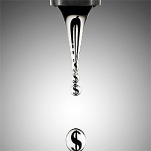Waterdrops with dollar sign © daitoZen, Flickr, Getty Images