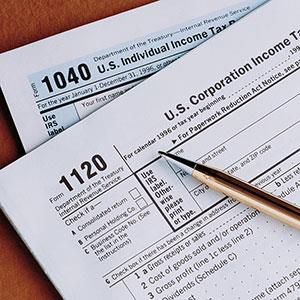 Tax form copyright Corbis