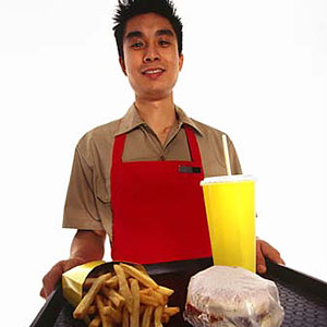 Image: Fastfood working copyright Creatas, PictureQuest
