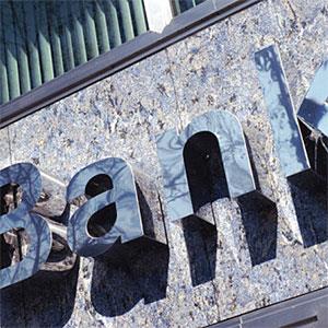 Bank sign John Foxx Stockbyte Getty Images
