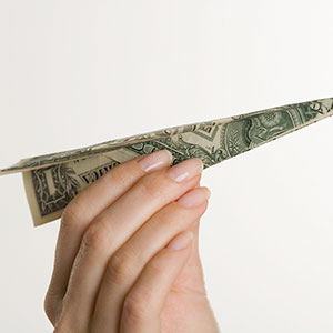 money plane airplane cash hand travel