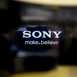 The Sony Corp. logo on a 3-D television (© Robert Gilhooly/Bloomberg via Getty Images)