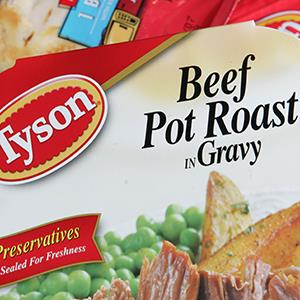 File photo of a Tyson Beef Pot Roast in the frozen food section (© Andrew Harrer/Bloomberg via Getty Images)