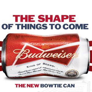 Credit: 2013 Anheuser-Busch
Caption: The New Budweiser Bowtie Can