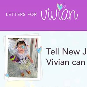 Screenshot of the 'Letters for Vivian' website (© LETTERSFORVIVIAN.ORG)