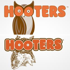 Image: (From top) New Hooters logo & old Hooters logo (© Hooters)