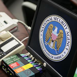 The National Security Agency logo is shown on a computer screen at the NSA in Fort Meade, Maryland on January 25, 2006 (© Brooks Kraft/Corbis)