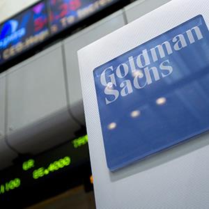Goldman Sachs Group Inc. signage is displayed on the floor of the New York Stock Exchange (© Jin Lee/Bloomberg via Getty Images)