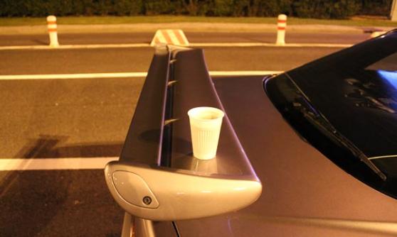 Nissan Skyline GT-R tea tray spoiler at the Eurotunnel (c) Motoring Research