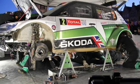 Skoda Fabia S2000, service park, Rally Ypres 2012 (c) Motoring Research