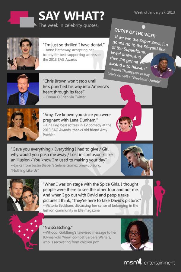 Say What? / celebrity quotes of the week / MSN Entertainment