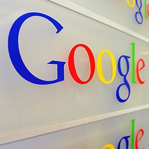 Caption: The entrance of the Google offices in Brussels on February 5, 2014
Credit: © Georges Gobet/AFP/Getty Images