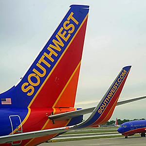 Credit: Karen Bleier/AFP/Getty Image
Caption: Southwest Airlines passenger planes are seen at Chicago's Midway Airport