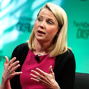 Credit: © Brian Ach/Getty Images
Caption: Yahoo! CEO, Marissa Mayer speaks at TechCrunch Disrupt NY, May 7, 2014