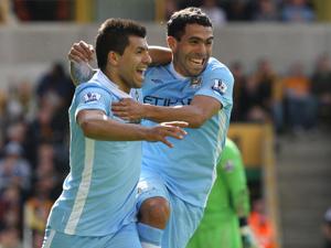 Carlos Tevez and Sergio Aguero (Nick Potts-PA Wire)