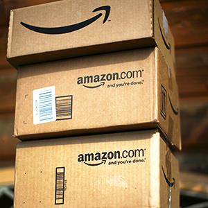 Credit: © Rick Wilking
Caption: Boxes from Amazon.com are pictured on the porch of a house