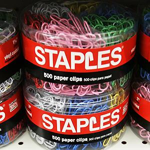 Credit: © Paul Sakuma/AP
Caption: Paper clips are seen on display for sale at a Staples store in Menlo Park, Calif.