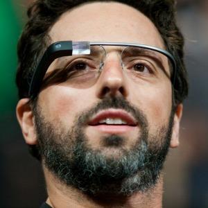 Google co-founder Sergey Brin wears Google Glass in 2012 (c) Corbis/Splash News